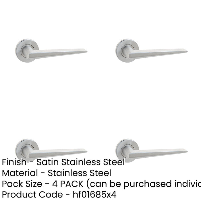 PACK Premium Grade Satin Stainless Steel Door Handle Rose Interior Handle-1