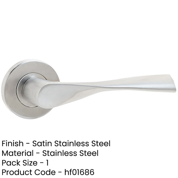 Premium Satin Stainless Steel Door Handle Rose Grade Interior Handle-1