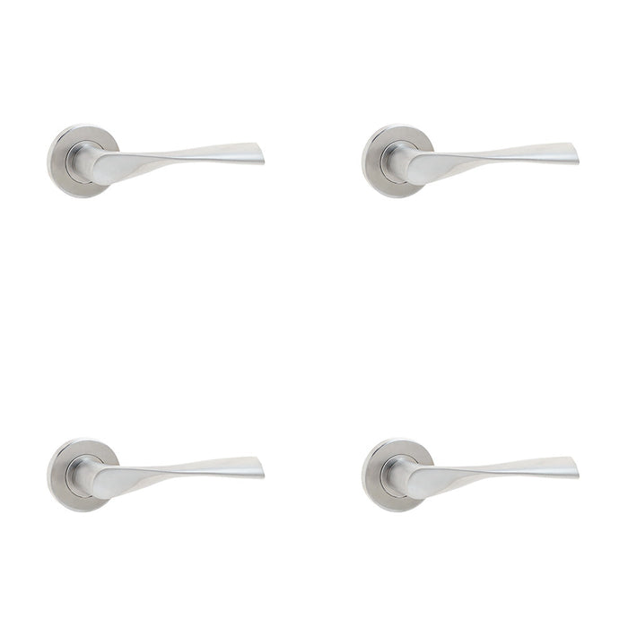 PACK Premium Satin Stainless Steel Door Handle Rose Grade Interior Handle (1)