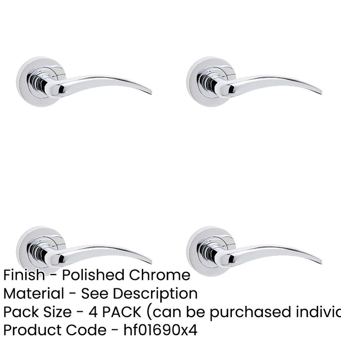 PACK Stylish Polished Chrome Door Handle Modern Homes Interior Handle-1