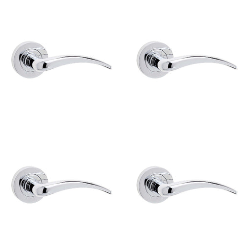 PACK Stylish Polished Chrome Door Handle Modern Homes Interior Handle