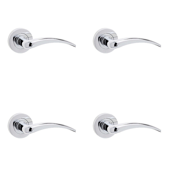 PACK Stylish Polished Chrome Door Handle Modern Homes Interior Handle