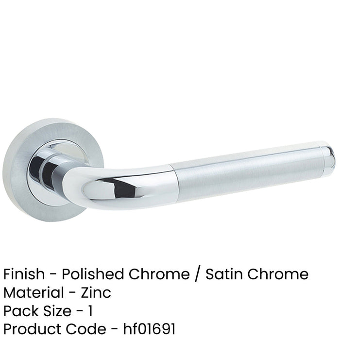 Stylish Twin Door Handle Rose Polished Satin Chrome Finish Interior Handle-1