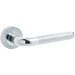 Stylish Twin Door Handle Rose Polished Satin Chrome Finish Interior Handle