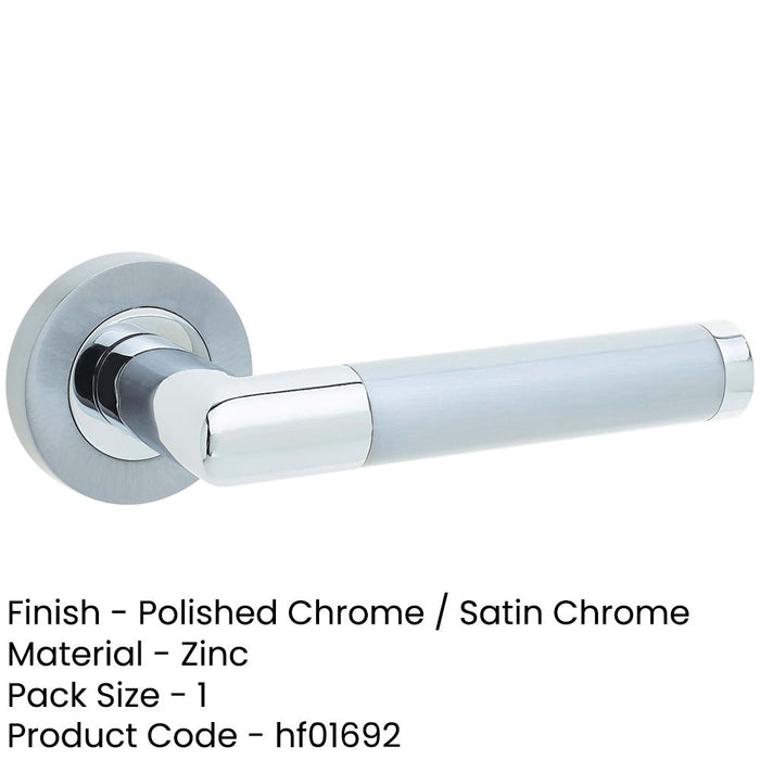 Mitred Door Handle Rose Polished Satin Chrome Finish Interior Handle-1