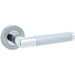 Mitred Door Handle Rose Polished Satin Chrome Finish Interior Handle