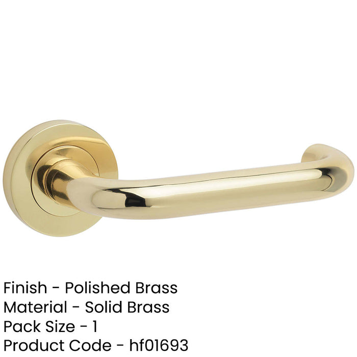 Polished Brass Door Handle Rose Homes Businesses Interior Handle-1