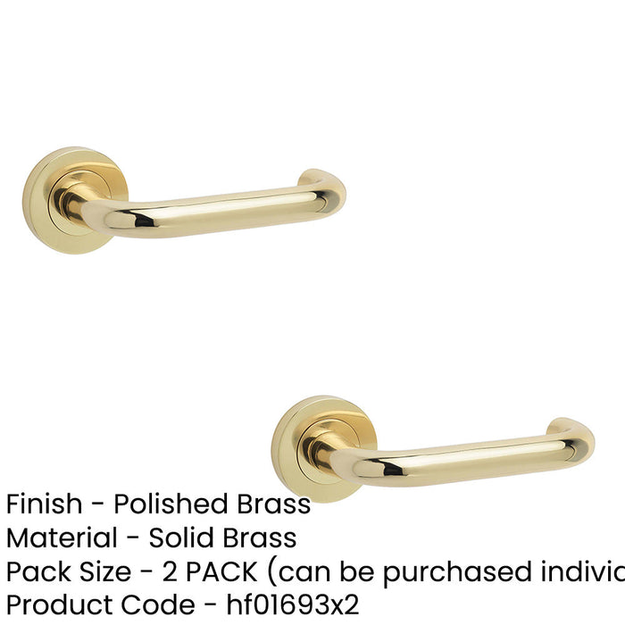 PACK Polished Brass Door Handle Rose Homes Businesses Interior Handle (1)-1