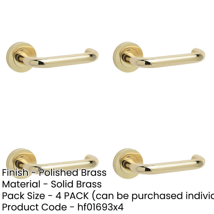 PACK Polished Brass Door Handle Rose Homes Businesses Interior Handle-1