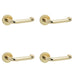 PACK Polished Brass Door Handle Rose Homes Businesses Interior Handle