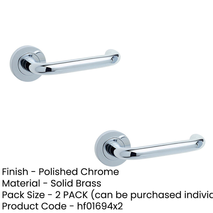 PACK Elegant Polished Chrome Door Handle Rose Residential Commercial Interior Handle (1)-1