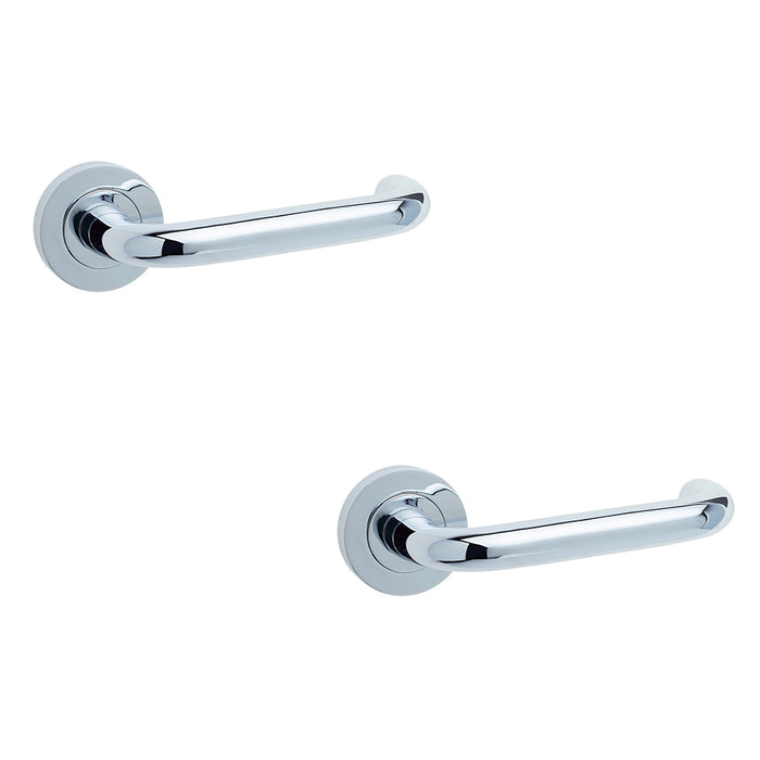 PACK Elegant Polished Chrome Door Handle Rose Residential Commercial Interior Handle (1)