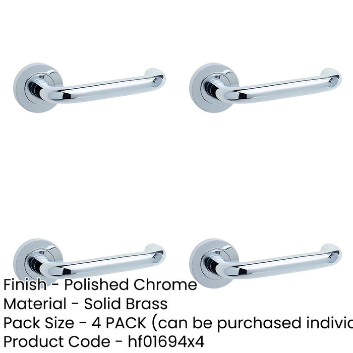 PACK Elegant Polished Chrome Door Handle Rose Residential Commercial Interior Handle-1