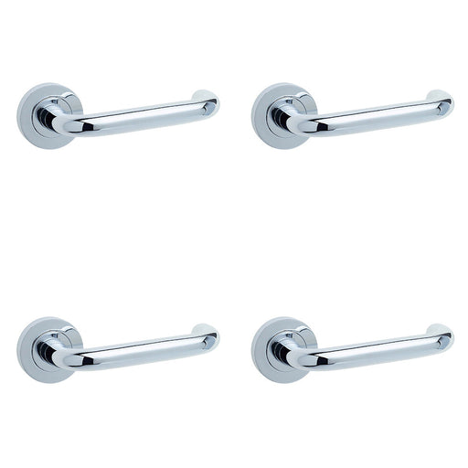 PACK Elegant Polished Chrome Door Handle Rose Residential Commercial Interior Handle