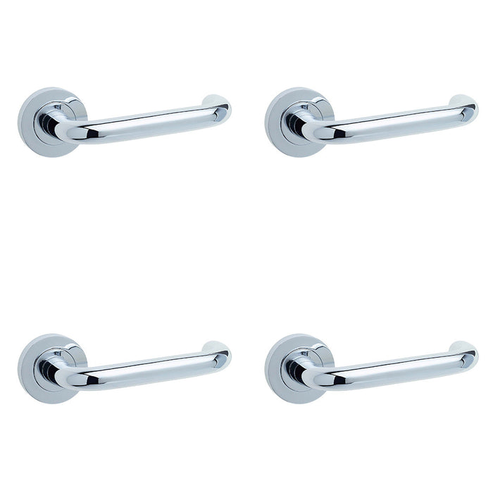 PACK Elegant Polished Chrome Door Handle Rose Residential Commercial Interior Handle