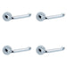 PACK Elegant Polished Chrome Door Handle Rose Residential Commercial Interior Handle