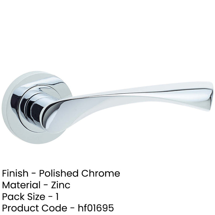 Stylish Twirl Door Handle Rose Polished Chrome Finish Interior Handle-1