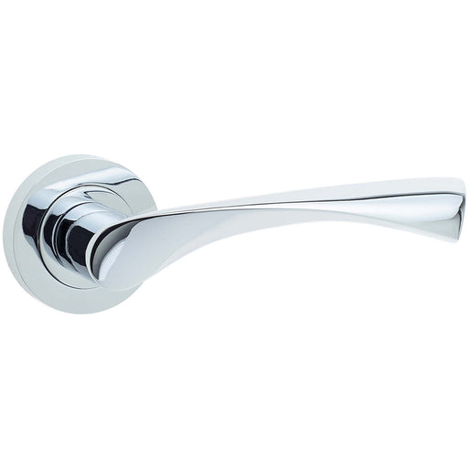 Stylish Twirl Door Handle Rose Polished Chrome Finish Interior Handle