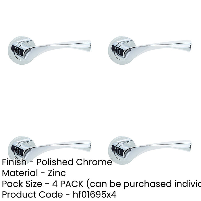 PACK Stylish Twirl Door Handle Rose Polished Chrome Finish Interior Handle-1