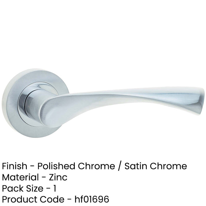 Elegant Twirl Door Handle Rose Polished Satin Chrome Finishes Interior Handle-1