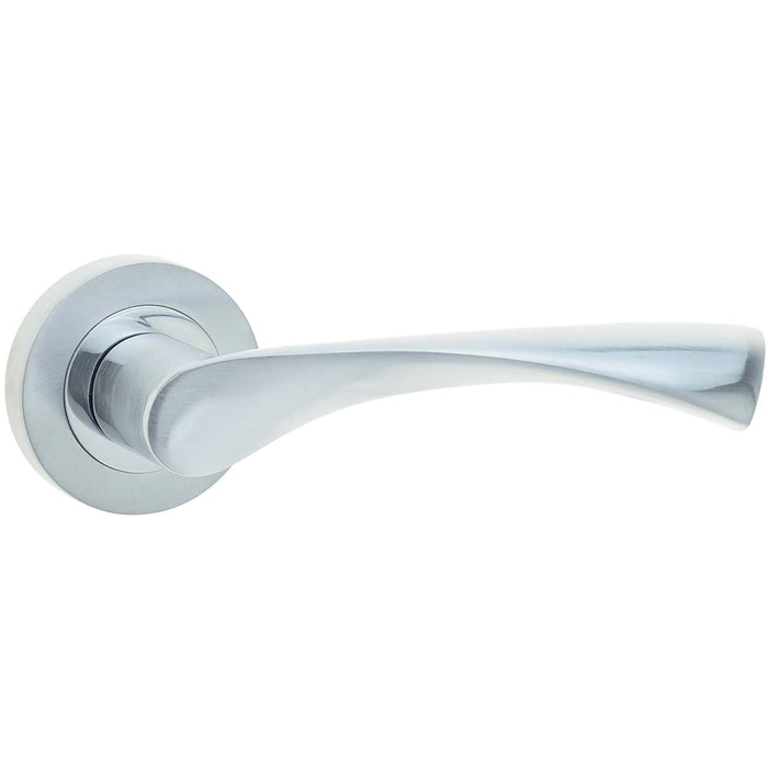 Elegant Twirl Door Handle Rose Polished Satin Chrome Finishes Interior Handle