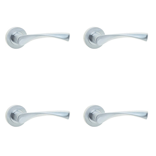 PACK Elegant Twirl Door Handle Rose Polished Satin Chrome Finishes Interior Handle