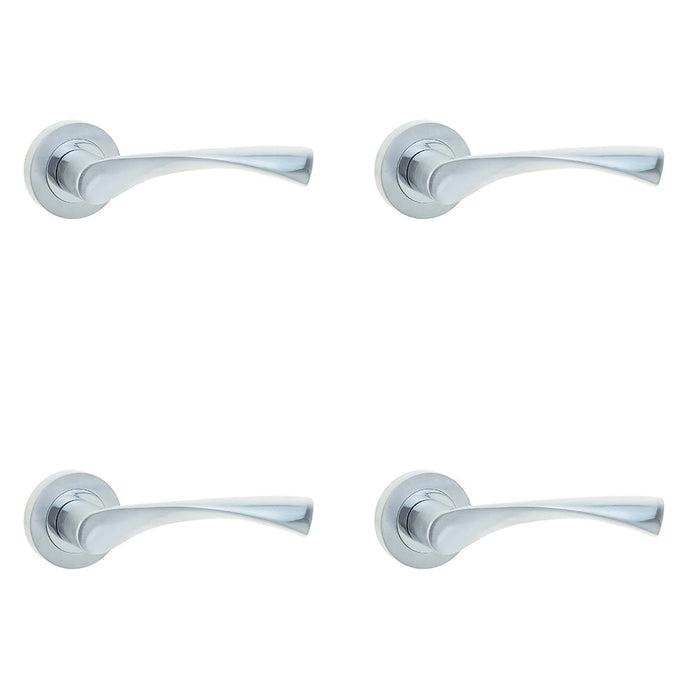 PACK Elegant Twirl Door Handle Rose Polished Satin Chrome Finishes Interior Handle