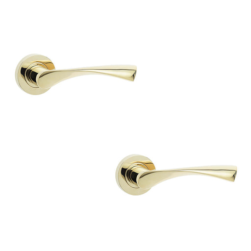 PACK Elegant Twirl Door Handle Rose Brass Stylish Interiors Interior Handle (1)