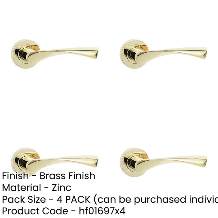 PACK Elegant Twirl Door Handle Rose Brass Stylish Interiors Interior Handle-1