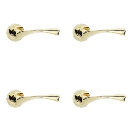 PACK Elegant Twirl Door Handle Rose Brass Stylish Interiors Interior Handle