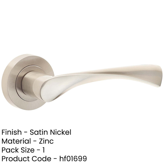 Satin Nickel Twirl Door Handle Rose Stylish Interiors Interior Handle-1
