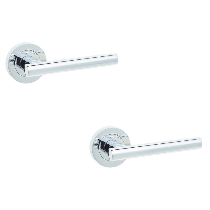 PACK Stylish Polished Chrome Door Handle Modern Interiors Interior Handle (2)