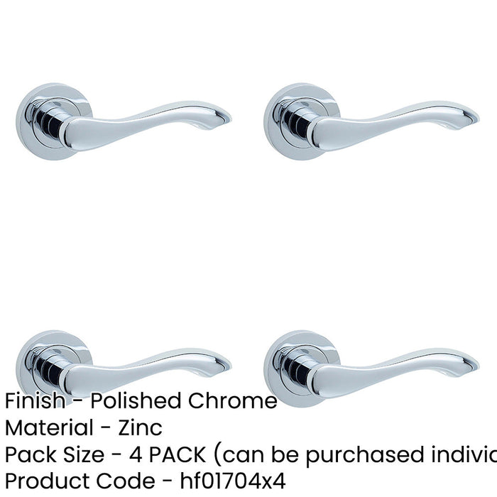 PACK Elegant Polished Chrome Door Handle Traditional Interiors Interior Handle-1