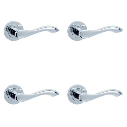 PACK Elegant Polished Chrome Door Handle Traditional Interiors Interior Handle