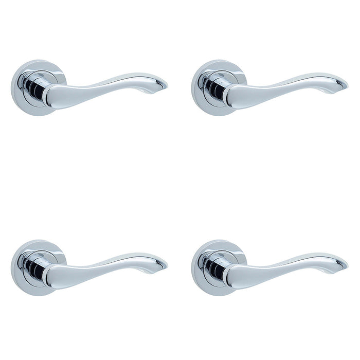 PACK Elegant Polished Chrome Door Handle Traditional Interiors Interior Handle