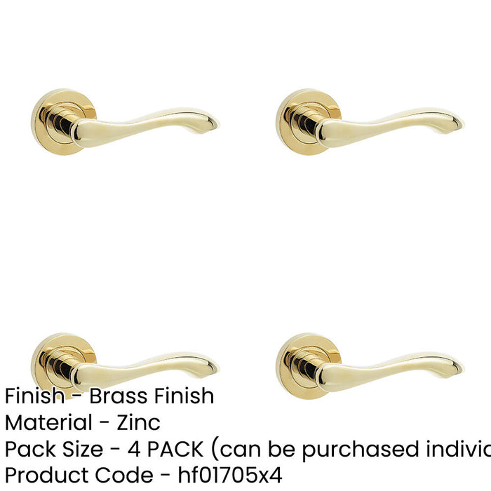 PACK Elegant Brass Finish Door Handle Traditional Interiors Interior Handle-1