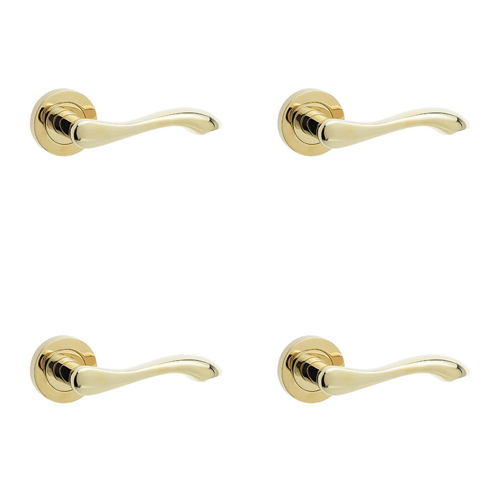 PACK Elegant Brass Finish Door Handle Traditional Interiors Interior Handle