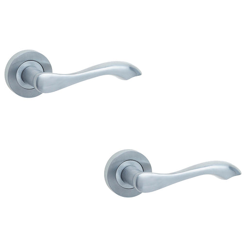 PACK Elegant Satin Chrome Door Handle Traditional Interiors Interior Handle (1)