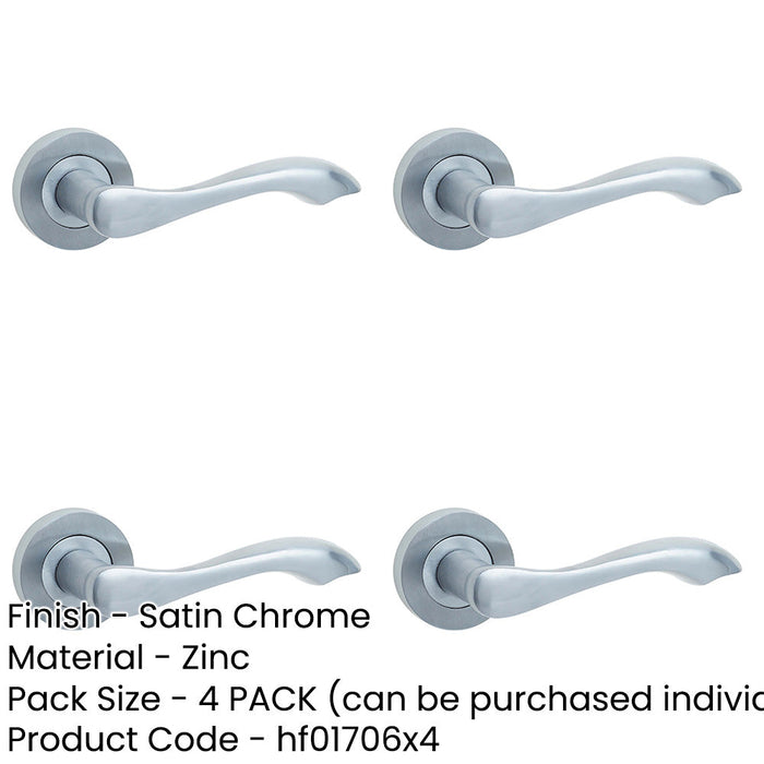 PACK Elegant Satin Chrome Door Handle Traditional Interiors Interior Handle-1