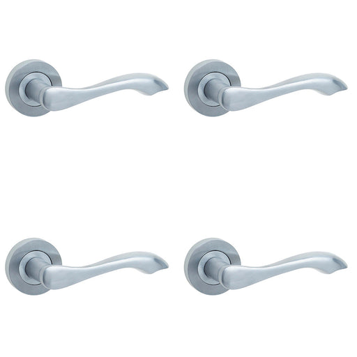 PACK Elegant Satin Chrome Door Handle Traditional Interiors Interior Handle