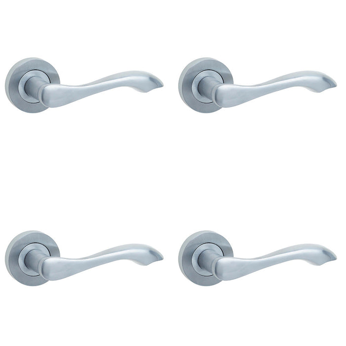 PACK Elegant Satin Chrome Door Handle Traditional Interiors Interior Handle