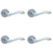 PACK Elegant Satin Chrome Door Handle Traditional Interiors Interior Handle