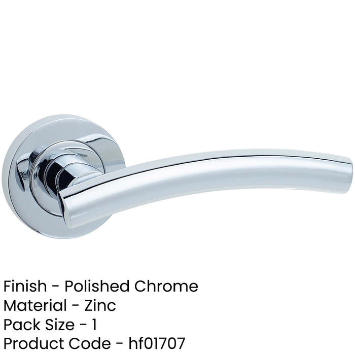 Stylish Curve Door Handle Rose Polished Chrome Finish Interior Handle-1