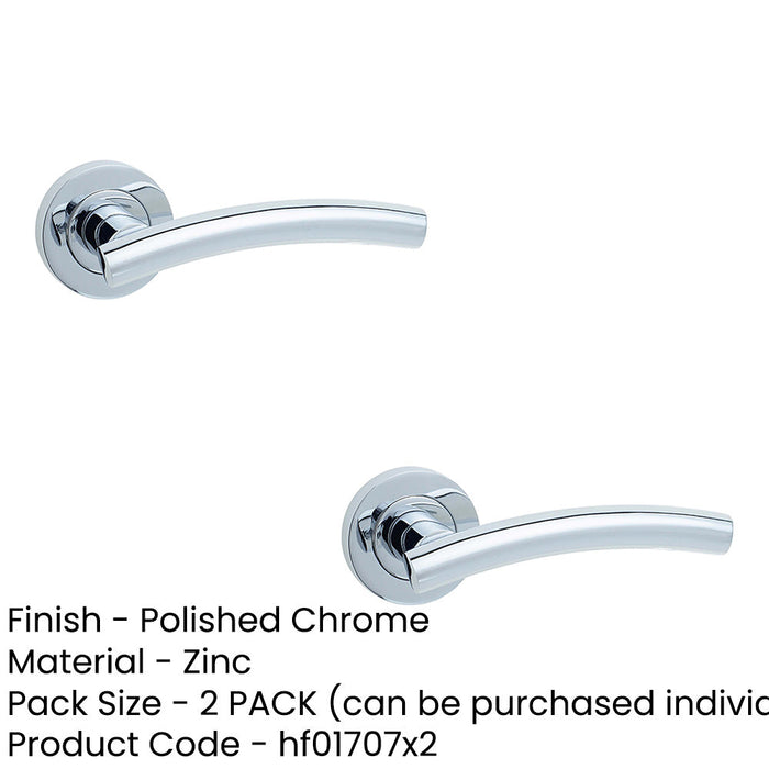 PACK Stylish Curve Door Handle Rose Polished Chrome Finish Interior Handle (1)-1