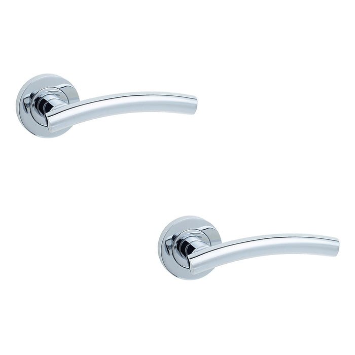 PACK Stylish Curve Door Handle Rose Polished Chrome Finish Interior Handle (1)