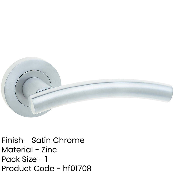 Sleek Satin Chrome Curve Door Handle Rose Modern Traditional Interiors Interior Handle-1