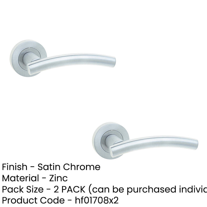 PACK Sleek Satin Chrome Curve Door Handle Rose Modern Traditional Interiors Interior Handle (1)-1