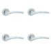 PACK Sleek Satin Chrome Curve Door Handle Rose Modern Traditional Interiors Interior Handle