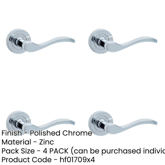 PACK Elegant Polished Chrome Door Handle Rose Timeless Interiors Interior Handle-1