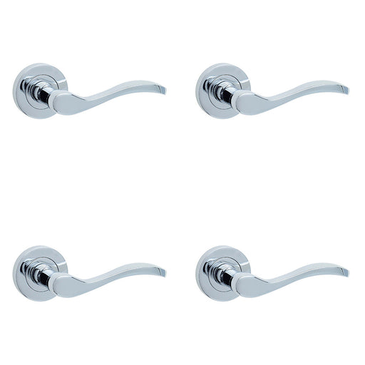 PACK Elegant Polished Chrome Door Handle Rose Timeless Interiors Interior Handle